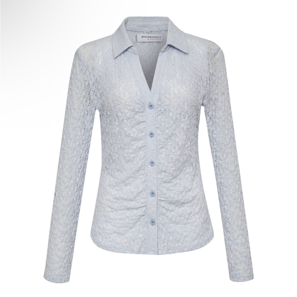 Women’s 2-Modern Supply by Sanctuary Textured Lace Dreamer Shirts Size XL